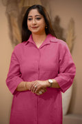 Myra Linen Dress in Mauve