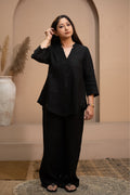 Isla Linen Co-ord Set in Black