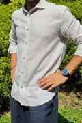 Swirl Linen Shirt in Vanilla