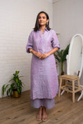 Heather Melange Linen Co-Ord in Mauve Mist