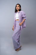 Arlo Melange Linen Co-ord in Mauve Mist